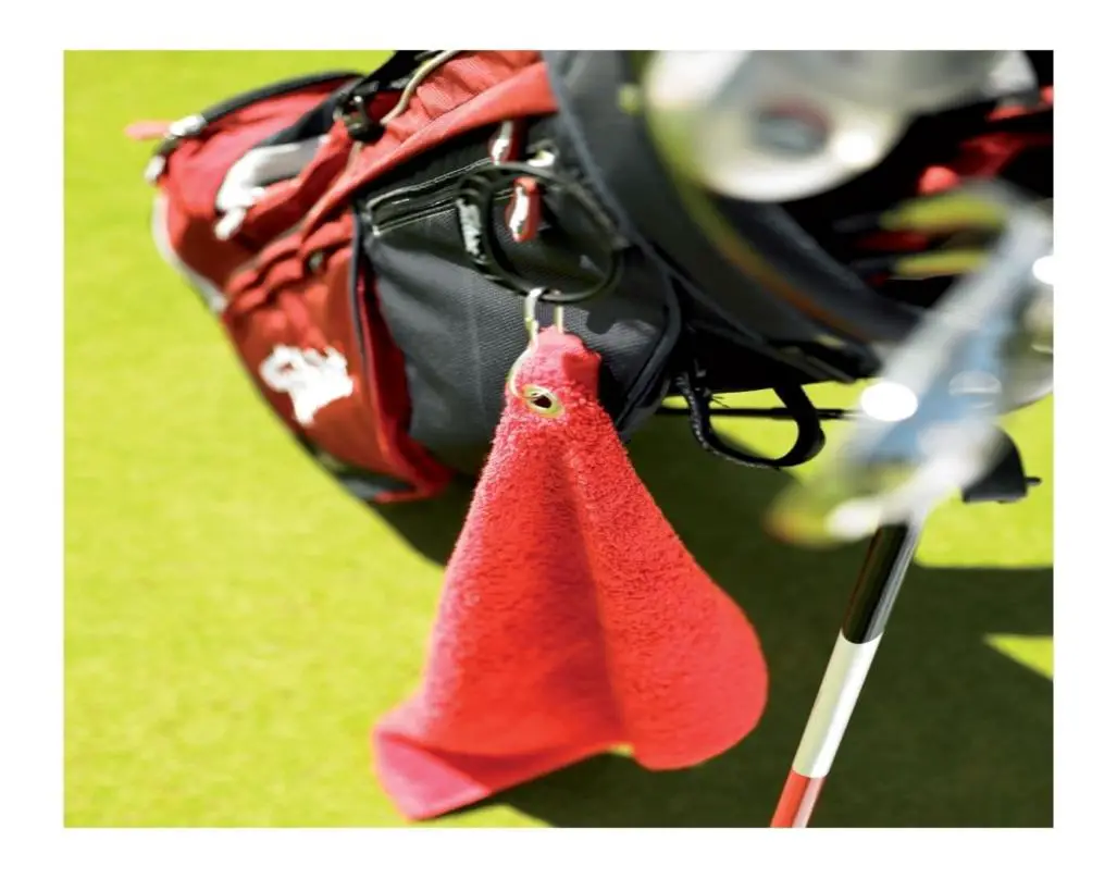 how to hang golf towel with hole in middle